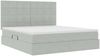vidaXL Aufbewahrungsbett mit Matratze Hellgrau 180 x 200 cm Samt 3372045 Bild 5