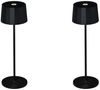 2er Set Wiederaufladbare LED Outdoor Tischleuchten dimmbar in Schwarz, Höhe 35cm Bild 2