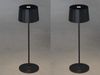 2er Set Wiederaufladbare LED Outdoor Tischleuchten dimmbar in Schwarz, Höhe 35cm Bild 3