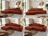 Mks Möbel 'RILASSO' Ecksofa, mit Relax-funktion, Elektrisch verstellbarer Sitz, L-förmige Ecke mit Armlehnen, Wellenfeder, Orange, Stoff, links Bild 2