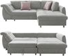 Ecksofa Schlafcouch L-Garnitur ausziehbar Ottomane rechts Mikrofaser in Grau Bild 1