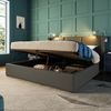 Polsterbett 140x200 cm mit Stauraum und Leselampe mit USB-Ladefunktion - PU-Bezug, stabile Metallkonstruktion Bild 3