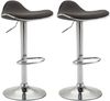 CLP 2er Set Barhocker Shanghai Stoff drehbar und höhenverstellbar,dunkelgrau Bild 1