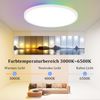 ZMH Deckenlampe LED Deckenleuchte RGB - Ø30cm Schlafzimmerlampe Flach Farbwechsel Dimmbar mit Fernbedienung 24W Schlafzimmer Deckenbeleuchtung Rund Badezimmerlampe IP44 für Kinderzimmer Badezimmer Bild 3