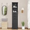 Flieks Badkommode Badezimmerschrank Hochschrank mit Feuchtigkeitsbeständigkeit (1 St, 38 x 26 x 172,5 cm), Mehrzweckschrank mit Schubladen und verstellbaren Einlegeböden Weiß Bild 2