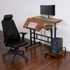 Maclean MC-124 Mobiler Verstellbarer Laptop-Tisch | Höhenverstellbarer Schreibtisch 67-115 cm | Große Arbeitsfläche 80x60 cm | Mit Seitenablage & 6 Rollen Bild 3