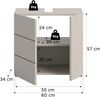 Waschbeckenunterschrank (B/H/T: 60x56x34 cm) in Kaschmir Nachbildung und schwarz Bild 4