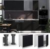 Spülenunterschrank Fame-Line Schwarz gestreift 80 cm mit Regal, AP Marmor Vicco Bild 3