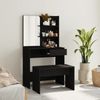 vidaXL Schminktisch mit Hocker, Holzwerkstoff schwarz, 74,5 x 40 x 141 cm Bild 2