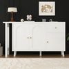 Flieks Kommode mit 360° drehbar Schreibtisch Weiß (2 St), 2 in 1 Sideboard & Computertisch Mehrzweckschrank mit Schubladen Bild 3