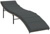 vidaXL Sonnenliege mit Kissen Grau 55x199x50 cm Poly Rattan 368247 Bild 2