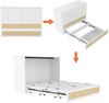 Bett 140x200 cm mit Schrankfunktion und Stauraum – Weiß, mit USB und Regal Bild 5