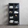 Vitrine >CARMEL< (B/H/T: 90x190x40 cm) in Metall Schwarz Lackiert Bild 2