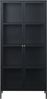 Vitrine >CARMEL< (B/H/T: 90x190x40 cm) in Metall Schwarz Lackiert Bild 3