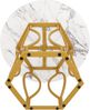 5-teiliges Esszimmer-Set mit rundem Esstisch Ø100 cm & 4 Samtstühlen – Design Essgruppe mit Marmormuster Tischplatte & Metallgestell Bild 3