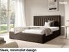 MEBLINI Polsterbett 160x200 mit Lattenrost ohne Matratze – BELORDI – Dunkelbraun Samt – Doppelbett mit Bettkasten - Stauraumbett - Kopfteil Bett mit Stauraum Bild 3