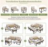 Flieks Gartenlounge-Set, 8-Sitzer Outdoor Sitzgruppe Gartensofa Gartenmöbel-Set Balkonset Bild 3