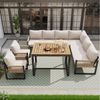 Flieks Gartenlounge-Set, 8-Sitzer Outdoor Sitzgruppe Gartensofa Gartenmöbel-Set Balkonset Bild 2