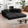 Schlafsofa mit Ablagefach & Stahlrahmen, wandelbarer Einzelsitz Sofa Bett mit rutschfester Unterlage,2-Sitzer,Schwarz Bild 4