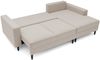 Selsey 'Nalika' Ecksofa mit Schlaffunktion, Bettkasten, Samt wasserabweisend, Ottomane rechts, Beige Bild 3