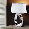 LED Tischleuchte, Keramik, Textil, silber weiß, H 52 cm, Bild 5