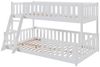 Kids Collective Etagenbett Hochbett Kinderbett 90x200/120x200 cm Rausfallschutz & Lattenrost, Mit zwei Matratzen und Leiter, massives Kiefernholz, Weiß Bild 2