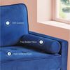 OUNUO Sofa 121cm Kleines Loveseat Sofa Couch aus Samt und Leinen mit 2 Zierkissen Bild 4