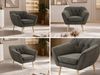 Polstersessel PIRS 1 skandinavischer Design 1-Sitzer, Sessel mit Wellenfederung, Buche Füße, Einzelsessel, Hoher Sitzkomfort - Dunkelgrau Velvet Bild 2