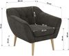 Polstersessel PIRS 1 skandinavischer Design 1-Sitzer, Sessel mit Wellenfederung, Buche Füße, Einzelsessel, Hoher Sitzkomfort - Dunkelgrau Velvet Bild 5