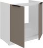 Küchen Spülenunterschrank 80 cm Küche ARIA Sandgrau ultra matt + Weiss matt, hochwertige Fronten mit Anti Fingerprint Beschichtung Küchenzeile Küchenblock Bild 3