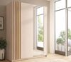 AX LIVING Kleiderschrank Beige mit Spiegel 150 cm Beralto mit Lamellen Bild 2