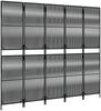 vidaXL Paravent 5-tlg. Schwarz Poly Rattan 365396 Bild 4