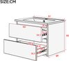 Flieks Waschtisch 61×46×45 cm, Wandhängender Badezimmerschrank mit LED, Volllackierung, 2 Schubladen, integriertes Keramikwaschbecken, weiß Bild 4