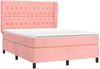vidaXL Boxspringbett mit Matratze Rosa 140x200 cm Samt 3129398 Bild 3