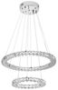 FIVMEN LED Deckenleuchte Pendelleuchten 48W/72W/96W Hängelampe Kronleuchter Dimmbar, LED fest integriert, Kristall Hängeleuchte 2 Ringe/3 Ringe Bild 4