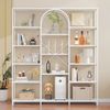 Merax Bücherregal Vitrine 180 cm, Modernes Standregal mit Bögen, 1-tlg, für Wohnzimmer Büro, Metall Regal Bild 2