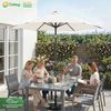 Sekey Sonnenschirm 200 cm Gartenschirm Rund Marktschirm Knickbar mit Kurbel, LxB: 200x200 cm, Windstabil & neigbar, ideal für Balkon, Garten & Terrasse, UV 50+ Bild 4