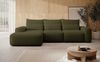 Selsey 'Carnos' Ecksofa mit Schlaffunktion, Lendenkissen, wasserabweisendem Chenille, Olivgrün, links Bild 2