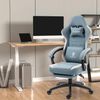 Gaming Stuhl mit Massage, Fußstütze, Ergonomisch, Blau Bild 2