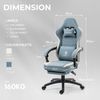 Gaming Stuhl mit Massage, Fußstütze, Ergonomisch, Blau Bild 3