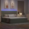 vidaXL Bett mit Stauraum und LED mit LED Hellgrau 200 x 200 cm Samt 3372747 Bild 5