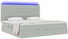 vidaXL Bett mit Stauraum und LED mit LED Hellgrau 200 x 200 cm Samt 3372747 Bild 3