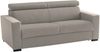 Dmora 3-Sitzer festes Sofa Matrice, Sofa aus gepolstertem Stoff, verstellbare Kopfstützen und Standardarmlehnen, 100 % Made in Italy, cm 220x95h85, Taupe Bild 4
