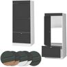 Mikrowellenschrank Fame-Line Anthrazit-Gold Landhaus 60 cm Vicco Bild 5
