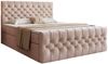 Goldstoff Boxspringbett TAURIEL mit Federkernmatratze & Topper, zwei Bettkästen (von 120 bis 200x200 cm), modernes Doppelbett aus Velvet Stoff mit edlem Kopfteil Bild 3