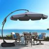 Grand Patio Sonnenschirm 300cm mit Schirmständer Volant Grau UPF 50+ Kurbel Bild 5