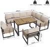 Celya Gartenlounge-Set Gartenlounge-Set für 7-8 Personen, wetterfest Sitzgruppe Essgruppe, (Beige, Armlehnensofa, Zweipersonen-Sofa, Ecksofa, Armloses Sofa, Kaffeetisch) Bild 2