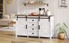 Sideboard B 137 x T 40 x H 81,5 cm aus MDF in Weiß mit Schiebetüren & 4 Schubladen Bild 5