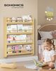 SONGMICS Bücherregal Kinder, Kinderregal mit 4 Ebenen, Spielzeugregal, Wandregal, naturfarben Bild 2