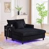 1-Sitzer Relaxsessel B 142 x T 128 x H 85 cm aus Cord mit USB, LED und Getränkehalter Bild 2